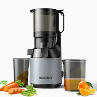 Elektrische slowjuicer met 1000ml capaciteit, 130mm diameter, automatische pulp-afvoer, behuizing van roestvrij staal en kunststof