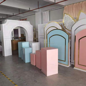 LISCIO styling MATRIMONIO ispirazione acrilico sfondo <span class=keywords><strong>rosa</strong></span> forma Ad Arco decorazione sfondo - Product Image 2