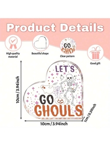 Cuori Souvenir di Halloween in acrilico-<span class=keywords><strong>andiamo</strong></span> ai disegni Ghoul di zucche, scheletri e fantasmi-per la casa, l'ufficio o divertiti - Product Image 2