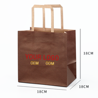 Sacs à Emporter Personnalisés en Papier Kraft avec Poignées pour Bentos, Boissons, Boîtes à Gâteaux, Sandwiches, Articles de Boulangerie – Emballage de Livraison Alimentaire