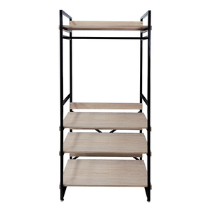 Factory Price Home Decor Closet <b>Metal</b> & Wood Adjustable <b>Shelves</b> Easy Installation Freestanding 51x93x192.5cm Taiwan - Product Image 1