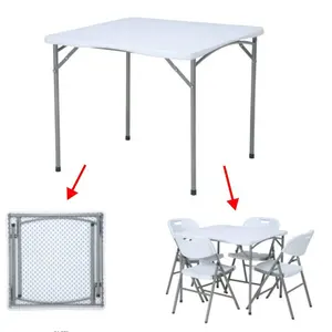 Panel HDPE dapat dilipat luar ruangan, Meja lipat pesta berkemah sederhana persegi