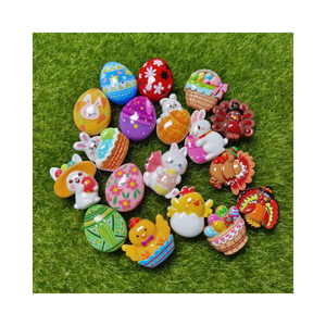 ใหม่งานฝีมืออีสเตอร์เรซินหลังแบนรูปการ์ตูนกระต่ายไข่หลากสี DIY เคสโทรศัพท์มือถือเครื่องประดับเครื่องประดับ - Product Image 4