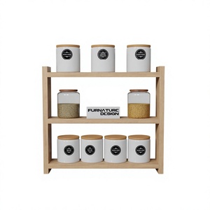 Étagère de rangement de cuisine en métal, étagère à épices, étagère de comptoir, organisateur de salle de bain, étagère de placard, étagère à épices en aggloméré - Product Image 1