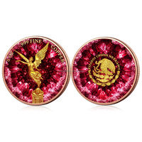 Monnaie de défi Libertad Angel en cuivre fin .999 de 5 oz, plaquée or, avec relief 3D coloré effet cristal, pièce de collection, offre spéciale