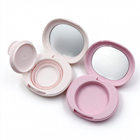 Boîtier compact rond recyclable pour poudre cosmétique, fard à joues et fard à paupières, avec miroir, personnalisable en couleur et avec logo de marque privée