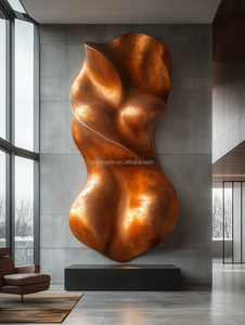 Decorazione moderna su misura di arte di rame grande scultura in bronzo astratto artigianale in metallo statua Patina naturale per interni di lusso per - Product Image 3