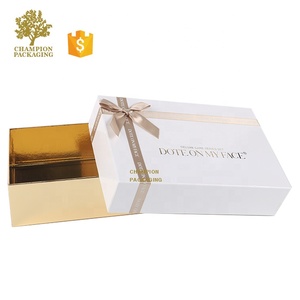 Trắng Nắp Vàng Dưới Cùng Đầy Đủ Màu Sắc In Ấn Giấy Sô Cô La Hộp Quà Tặng Với Ribbon Vàng Trên Đầu Trang - Product Image 5