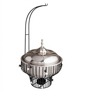 Chauffe-plat en métal avec couvercle suspendu, forme ronde, design de table, luxe, nouveau modèle, chauffe-plat en métal - Product Image 1
