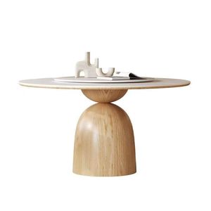 Meubles de salle à manger modernes nordiques Table à manger ronde en bois massif avec design antique pour cuisine <span class=keywords><strong>hôtel</strong></span> ou usage domestique - Product Image 6
