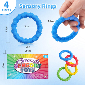Bracelet sensoriel en silicone pour enfants en gros - Anneau anti-stress souple et élastique à presser - Jouet anti-stress texturé unisexe - Product Image 2