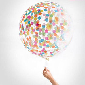 Ballons géants en Latex Transparent, 36 pouces, 1 pièce, <span class=keywords><strong>confettis</strong></span> transparents pour décorations de mariage - Product Image 2