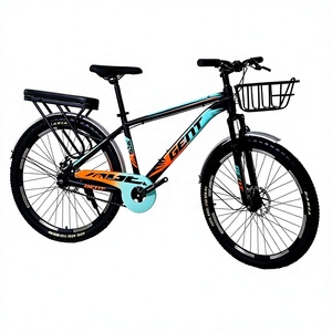 Bicicleta de Montaña Híbrida de 26 Pulgadas con Cuadro de Aleación de Aluminio, Bicicleta Urbana para Desplazamientos con Canasta Delantera, Portaequipajes Trasero y <span class=keywords><strong>Guardabarros</strong></span> Completos - Product Image 1