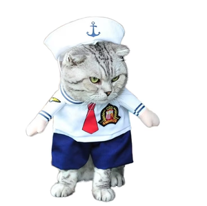 Costume de marin pour animaux de compagnie, ensemble marine, pour Halloween, idéal pour les fêtes à thème et les jeux de rôle, vêtements pour chats et chiens, costume pour animaux de compagnie, vente chaude - Product Image 1