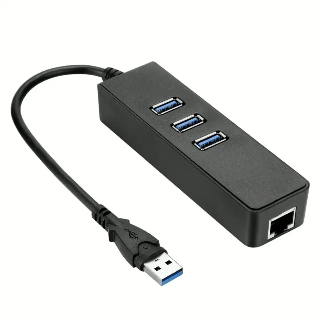 Adaptor Lan Multifungsi Kecepatan Tinggi 3 Port USB 3.0 Hub Jaringan Rj45 USB 3.0 Gigabit Jaringan Ethernet