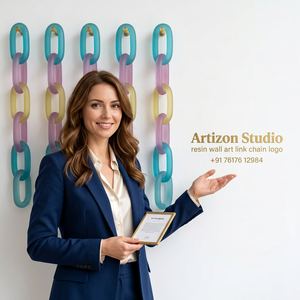 Artizon Studio Customizable <b>Resin</b> Chain Link Wall Art <b>Sculpture</b> Waterproof Colorful Gradient Irregular Hand Modeled Home - Product Image 1