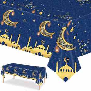 Polyester Washable Party Eid Mubarak <b>Tablecloths</b> Covers Decorations Ramadan <b>Table</b> Clothes <b>for</b> Home Accept Customized Logo - Product Image 1