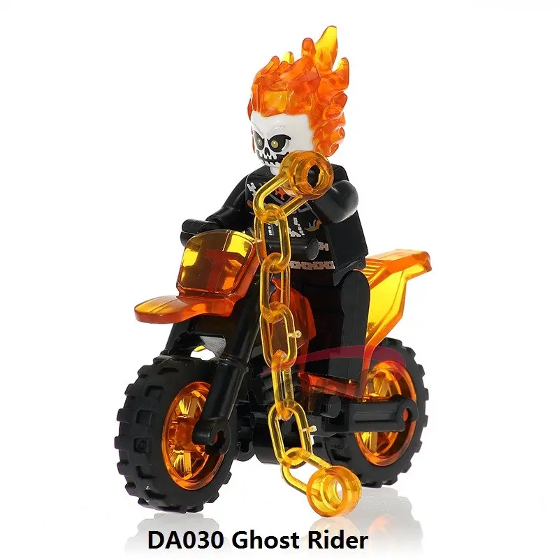 Blok Bangunan Pahlawan Super Ghost Rider dengan Sepeda Motor Matt Murdoch Action Figure untuk Anak-anak Model Mainan DA030