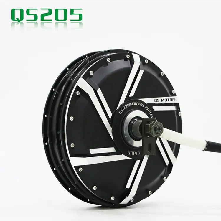 Qs205 48V 72V 3000W Xe đạp điện Kit Hub động cơ Đen Thượng Hải QS động cơ xe điện Hub động cơ chuyển đổi Kit không chổi than DC IP54