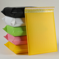 Enveloppes à bulles, lot de 5 enveloppes rembourrées, en polyim, pour vêtements, noir, rose mat