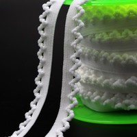 En gros 12mm Picot Élastique Tricoté Bande Sangle Dentelle pour Sous-Vêtements TC14