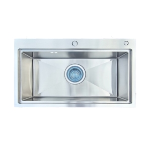Évier de cuisine à cuve unique en acier inoxydable 304, fait main, finition brossée, OEM ODM, vente en gros d'usine - Product Image 4