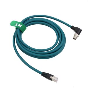 Cable Ethernet HangTon M12 con Codificación X de 8 Pines en Ángulo a RJ45 Cat7e Gigabit para Sensor de Visión, Cámara y Red - Product Image 1