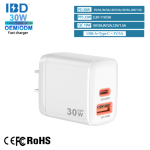 <span class=keywords><strong>Chargeur</strong></span> Mural Original IBD GaN PPS 33W PD <span class=keywords><strong>30W</strong></span> 20W QC18W USB Type C à Charge Rapide pour Téléphone Portable <span class=keywords><strong>iPhone</strong></span> 11 12 13 <span class=keywords><strong>14</strong></span> 15 <span class=keywords><strong>Pro</strong></span> Max - Product Image 2