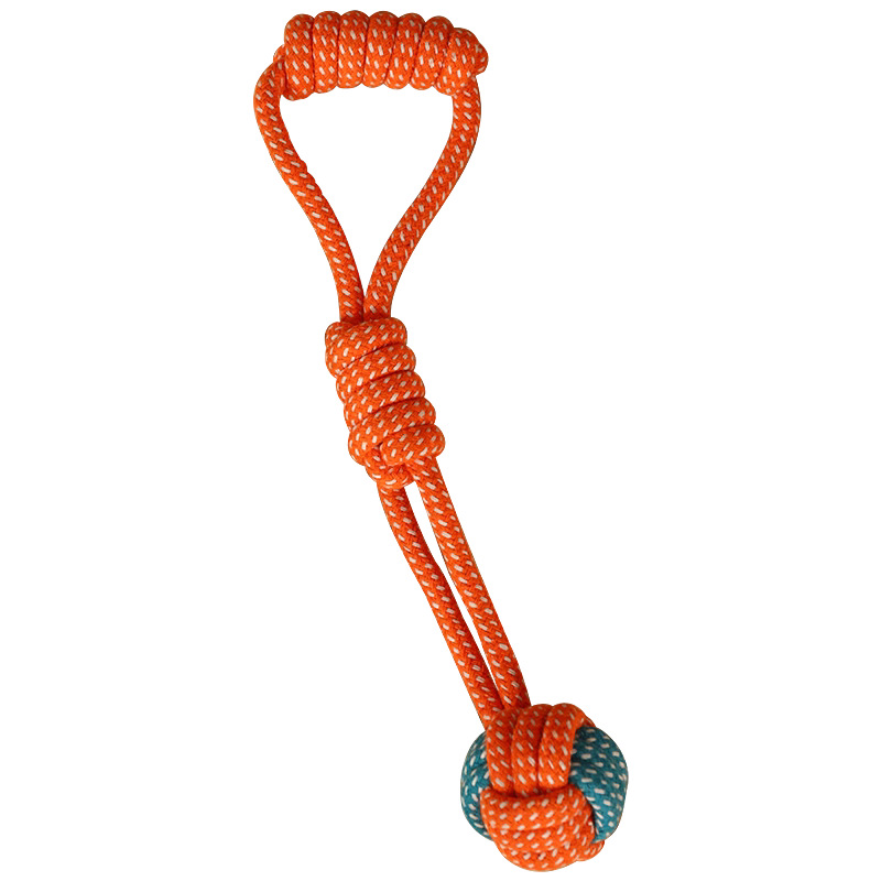 Noeud de poignée coloré (orange, bleu et blanc, 28 cm de long)