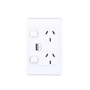 YOUU Double Power Point Socket AS/NZS Standard Double Power Point with USB Charger 2.1A Wall Switch Socket