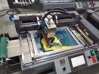 Machine de sérigraphie 2 couleurs pour étiquettes de vêtements, logo en nylon, ruban de satin de coton