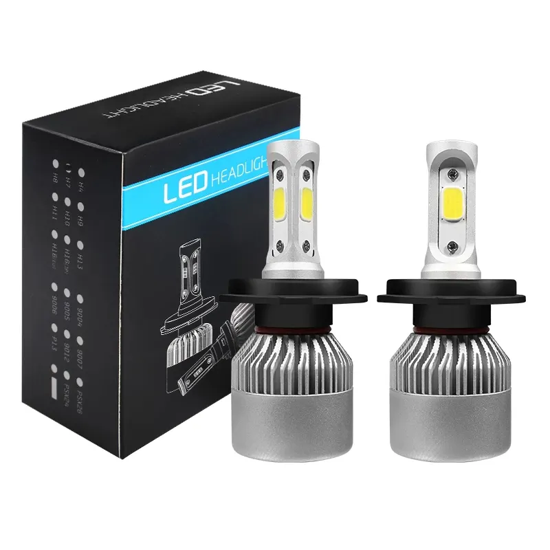 12V 6000 Lumen led car light S2 auto H1 H3 H4 H7 H11 9005 9006 HB4 led headlight Bulb