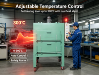 Four à circulation d'air chaud industriel à double couche de type tiroir FS-358 avec contrôle PLC, système de chauffage 380V pour le positionnement des semelles intérieures en EVA