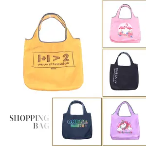 New Factory Groceries Bags with Pouch Reusable Foldable recycled shopping bag Custom Artwork Tote Bag