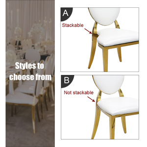 Sedia da Banchetto Moderna di Lusso in Acciaio Inossidabile, Impilabile e Resistente per Soggiorno, Matrimoni, Eventi, Feste, Ristoranti, Hotel, Sale e Banchetti - Product Image 5