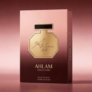 Foldable powder gold perfume gift <b>box</b> with embossed logo and <b>white</b> inserts can be customized as required - Product Image 3