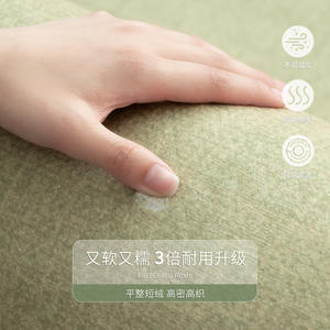 Alfombra Verde para Sala de Estar, Rectangular, Lavable, de Fibra de Poliéster, para Uso Doméstico, Color Sólido, Estilo Cremoso, Impermeable y Resistente a las Manchas - Product Image 3