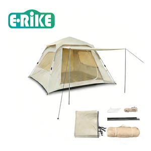 Tente de camping pliable automatique imperméable en Oxford personnalisée E-RIKE en gros pour 3-4 personnes avec auvent - Product Image 1