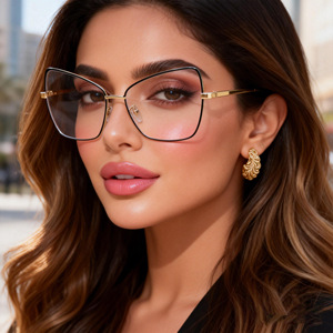 Gafas de Sol Metálicas <span class=keywords><strong>con</strong></span> Diseño de Ojo de Gato, Elegantes y Modernas, <span class=keywords><strong>con</strong></span> Protección Anti Luz Azul y Anti Reflejos <span class=keywords><strong>para</strong></span> Mujer, Decorativas, Novedad 2026 - Product Image 1