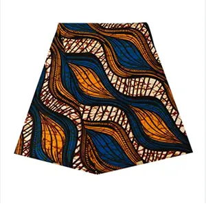 Tela de algodón africano Khanga de cera Real Africana con estampado de Ankara Java colorido personalizado