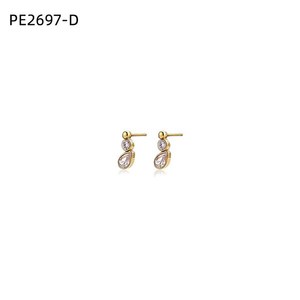 เอมี่ เอมี่ต่างหูคริสตัลทรงลูกแพร์ชุบเงิน เครื่องประดับแฟชั่นสตรี งานปาร์ตี้ สไตล์คลาสสิก - Product Image 3