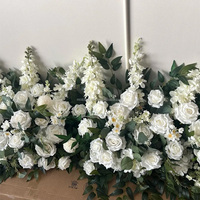 Guirlandes de fleurs artificielles pour mariage, cérémonie, allée, fausses fleurs, décoration de toile de fond pour fiançailles, rangée de fleurs blanches au sol