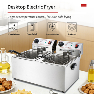 <span class=keywords><strong>Freidora</strong></span> Eléctrica <span class=keywords><strong>de</strong></span> Acero Inoxidable <span class=keywords><strong>de</strong></span> Mesa, Doble, Capacidad <span class=keywords><strong>de</strong></span> <span class=keywords><strong>10</strong></span> <span class=keywords><strong>Litros</strong></span>, <span class=keywords><strong>Precio</strong></span> <span class=keywords><strong>de</strong></span> Fábrica, para Papas Fritas y Pollo Estilo KFC - Product Image 6