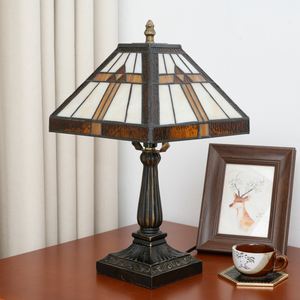 Lámpara de mesa de vidrieras estilo misión hecha a mano, lámpara de escritorio estilo <span class=keywords><strong>Tiffany</strong></span> de China para dormitorio, hogar, oficina, directo del fabricante - Product Image 3