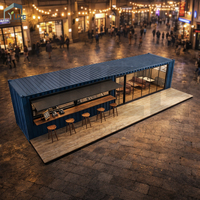 Bar Conteneur Modulaire de Luxe sur Mesure, Structure en Acier, 40 pieds, Boutique Conteneur Maritime Préfabriqué
