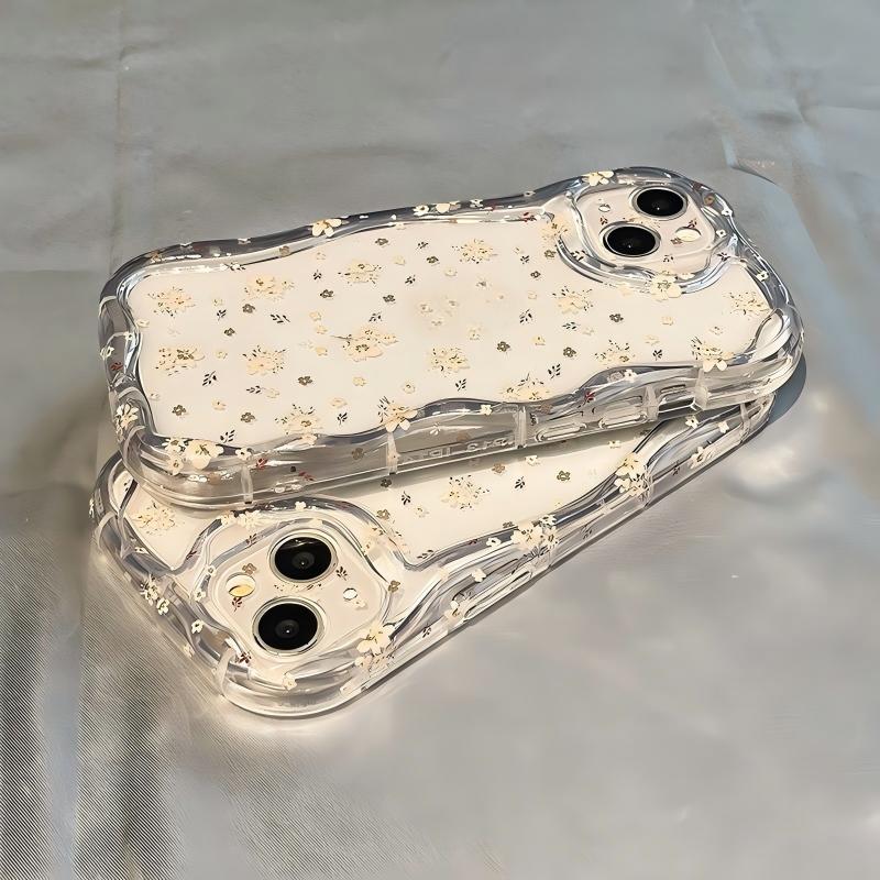 เปลือกครีม - โปร่งใส - ลายดอกไม้เล็ก