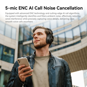 5-mic ENC AI Cuộc Gọi Tiếng Ồn Hủy Bỏ Đúng Tai Nghe Không Dây Oneodio A6-48dB Thích Ứng Lai ANC Tai Nghe Ứng Dụng Cho Trò Chơi Âm Nhạc DJ - Product Image 2