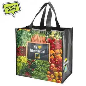 Promocional Reutilizável Reciclar Black Gold Silver Non-Woven Shopping Bag Supermercado Non Woven Tote Bags Com Custom Impresso Logo