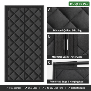 Cortina Magnética Térmica Aislante de Algodón para Puerta, Malla Antimosquitos e Insectos, Autoadhesiva, Sin Perforación - Product Image 4