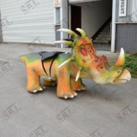 Dessin animé mécanique dinosaure Scooter enfant jouet tour voiture monnayeur Animal tour pour parc extérieur